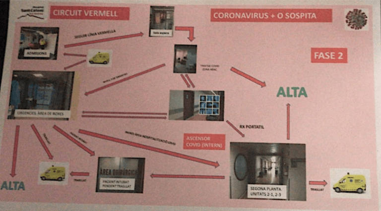 Koronavírusos betegút folyamatábra